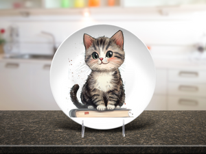 Bookish Kitten 10" Dinner Plate
