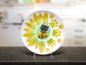 π Bee Sweet Black Cat Plate