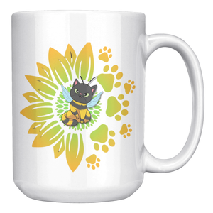 🐝 Sippin’ Sweet Bee Cat Mug (15 oz)