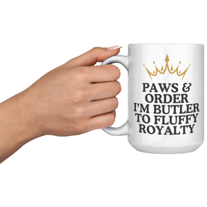 Paws & Order I'm Butler To Fluffy Overlord 15oz White Mug