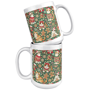 Cozy Cats Christmas Mug: Holiday Sweaters, Gingerbread, and Festive Fun