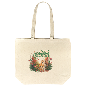Cat Best Friends Gusseted Cotton Tote Bag