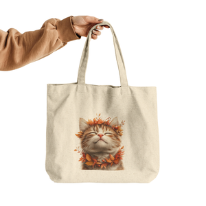 Autumn Cat Bliss Cotton Tote Bag