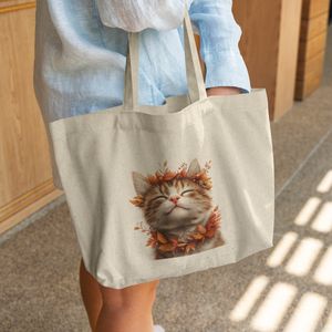 Autumn Cat Bliss Cotton Tote Bag