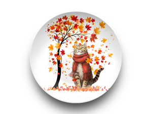 Autumn Leaves 10" Cat Plate