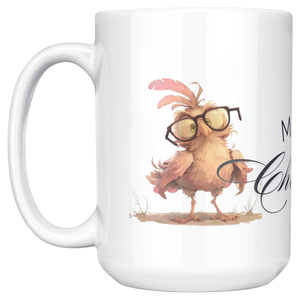 Merry Christmas Crazy Bird & Tree 15oz White Mug