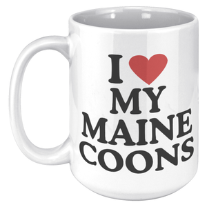 I Heart My Maine Coons White Mug