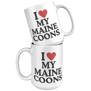 I Heart My Maine Coons White Mug