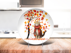 Autumn Leaves 10" Cat Plate