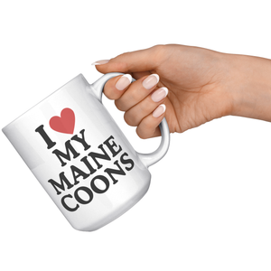 I Heart My Maine Coons White Mug