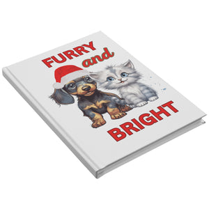 Furry And Bright Kitty And Puppy Hardcover Journal