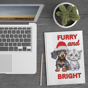Furry And Bright Kitty And Puppy Hardcover Journal