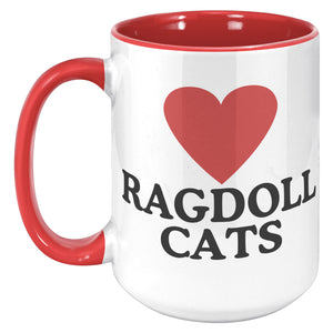 Heart Ragdoll Cats Accent Mug