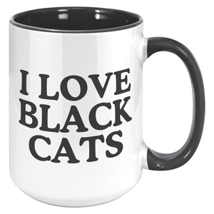 I Love Black Cats Accent Mug