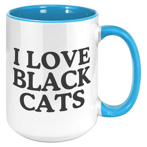I Love Black Cats Accent Mug