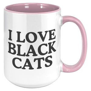 I Love Black Cats Accent Mug