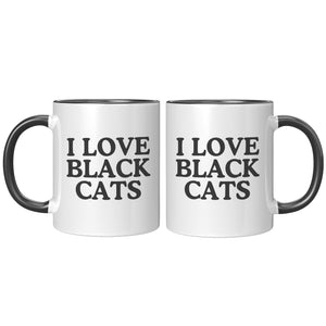 I Love Black Cats Accent Mug