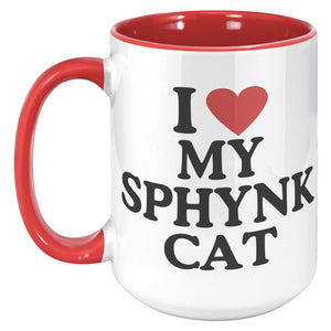 I Love My Spynx Cat Accent Mug