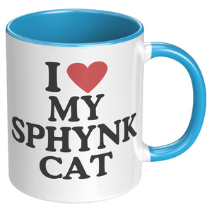 I Love My Spynx Cat Accent Mug