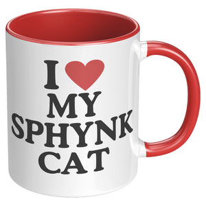 I Love My Spynx Cat Accent Mug