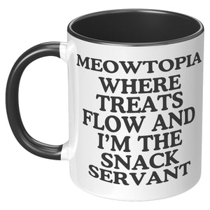 Meowtopia Where The Snacks Flow Accent Mug