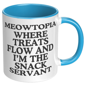 Meowtopia Where The Snacks Flow Accent Mug