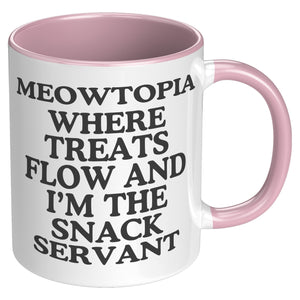 Meowtopia Where The Snacks Flow Accent Mug