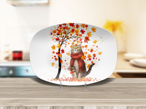 Autumn Leaves 10 x 14 Cat Platter