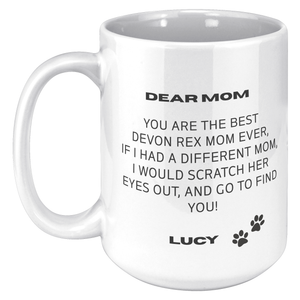 Devon Rex Mom 15oz White Mug