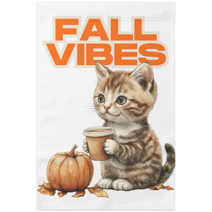 Fall Vibes Kitten Garden Flag (No Stand)