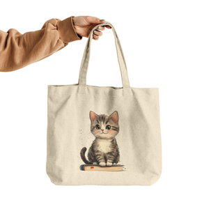 Bookish Kitten Tote Bag