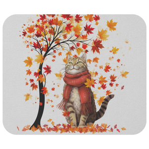 Autumn Leaves Cat Mousepad
