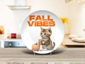 Fall Vibes Kitten 10" Plate