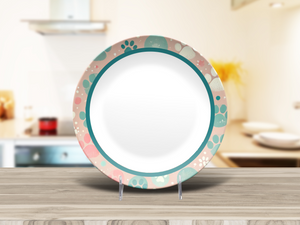 Teal Paw Print 10" Dinner Plate