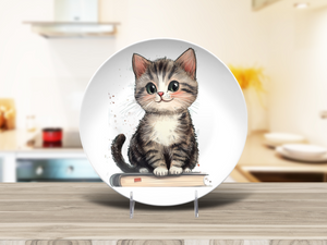 Bookish Kitten 10" Dinner Plate