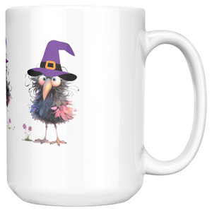 Halloween Crow Witches 15oz White Mug