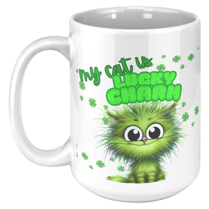 My Cat Is Lucky Charm 15oz White Mug