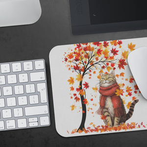 Autumn Leaves Cat Mousepad