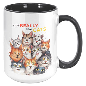 i Just Really Like Cats Accent Mug