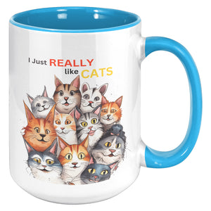 i Just Really Like Cats Accent Mug