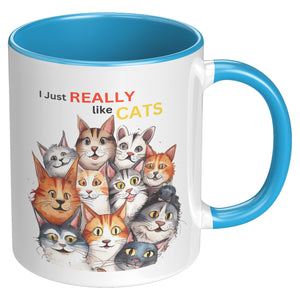 i Just Really Like Cats Accent Mug