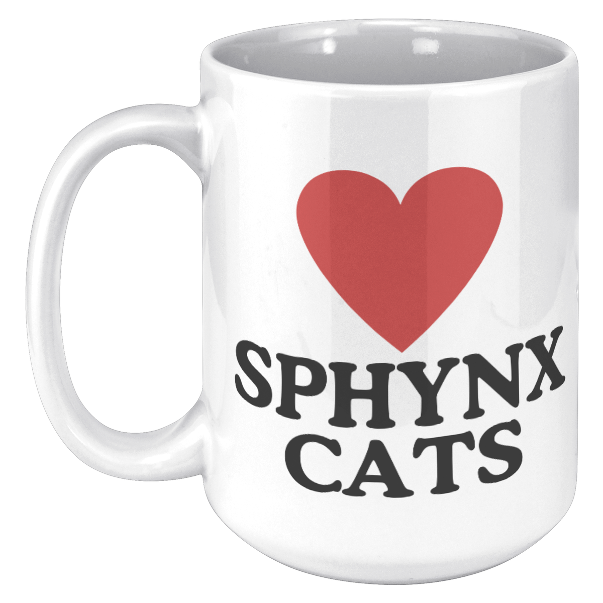 Love Sphynx Cats - Heart Design 15 oz White Mug
