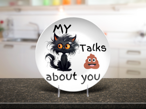 Funny Cranky Kitty 10 In Plate