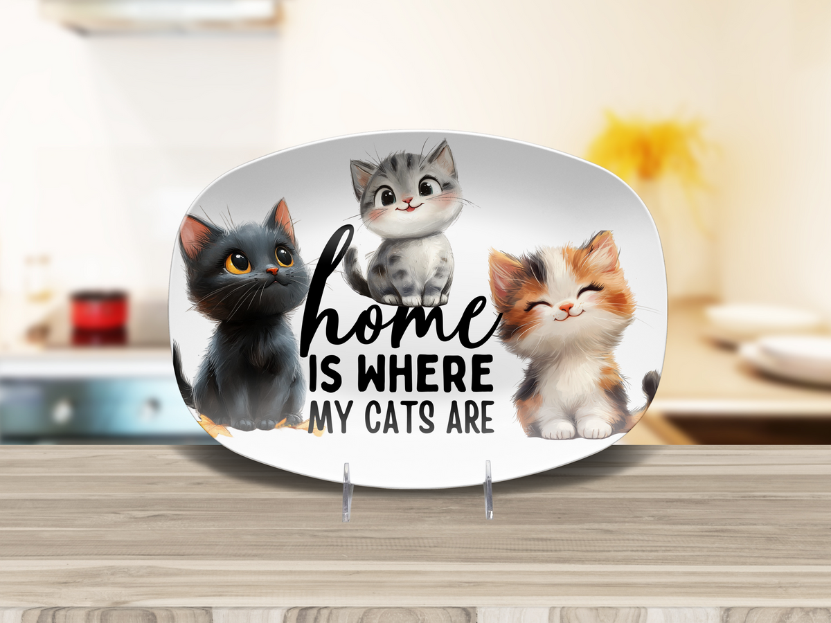 Home Is Where My Cats Are 10 x 14 Platter