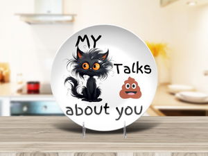 Funny Cranky Kitty 10 In Plate