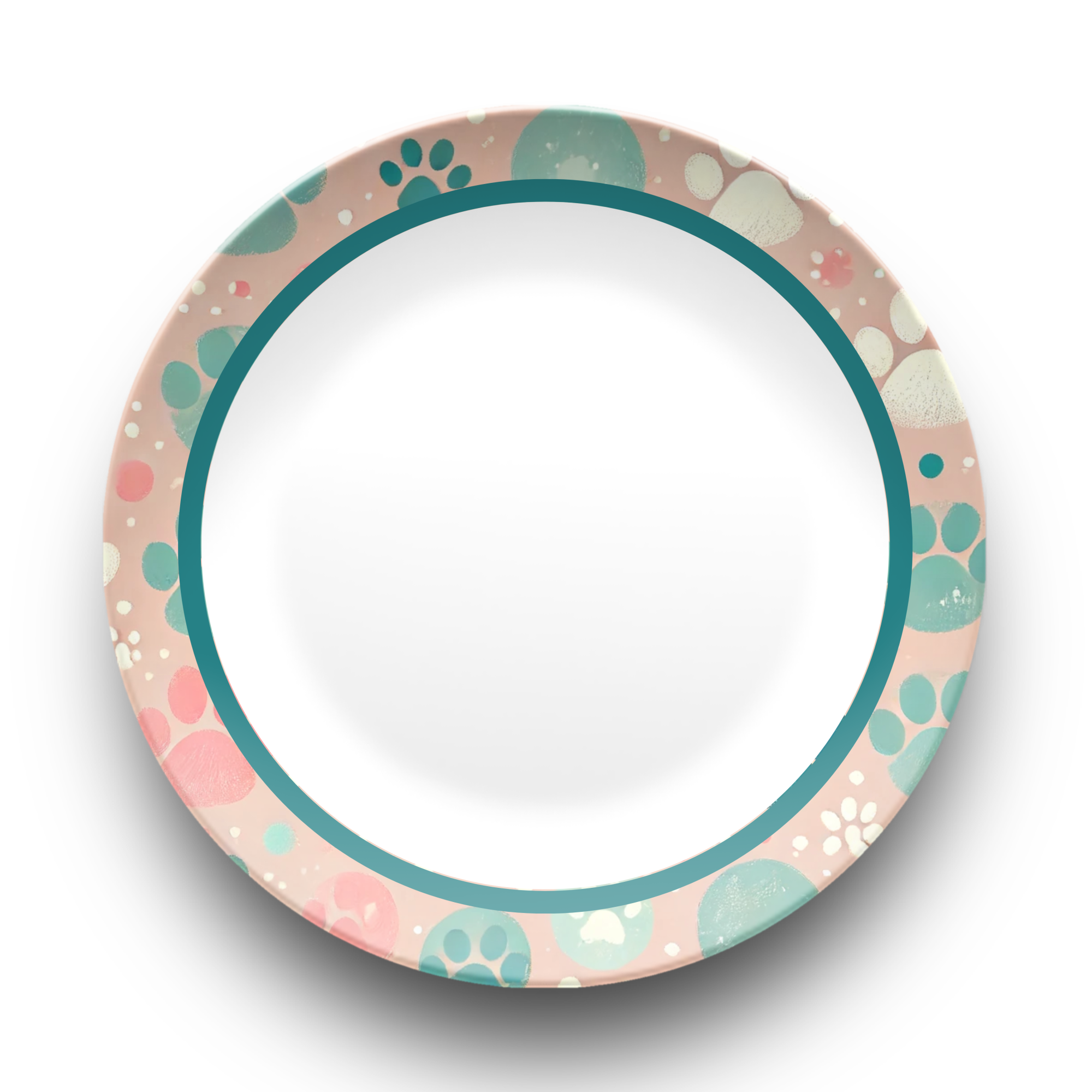 Teal Paw Print 10" Dinner Plate