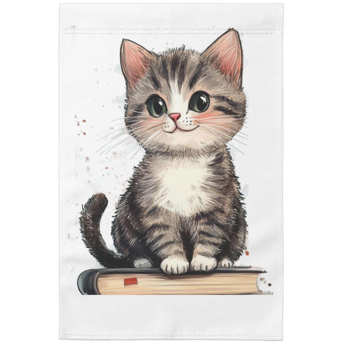 Bookish Kitten Garden Flag No Stand