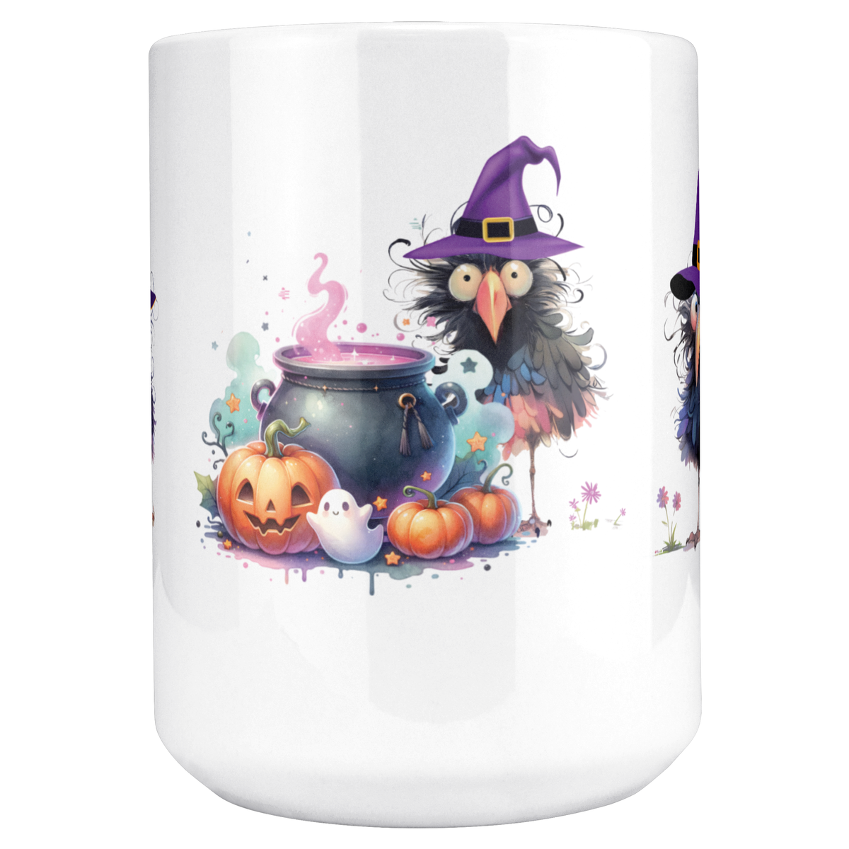 Halloween Crow Witches 15oz White Mug