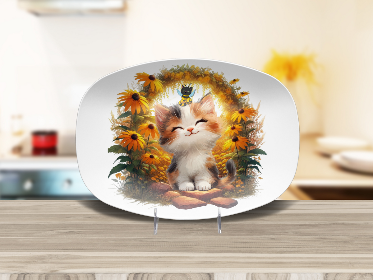 🌻 Smiling Kitten Sunshine Platter (10 x 14)