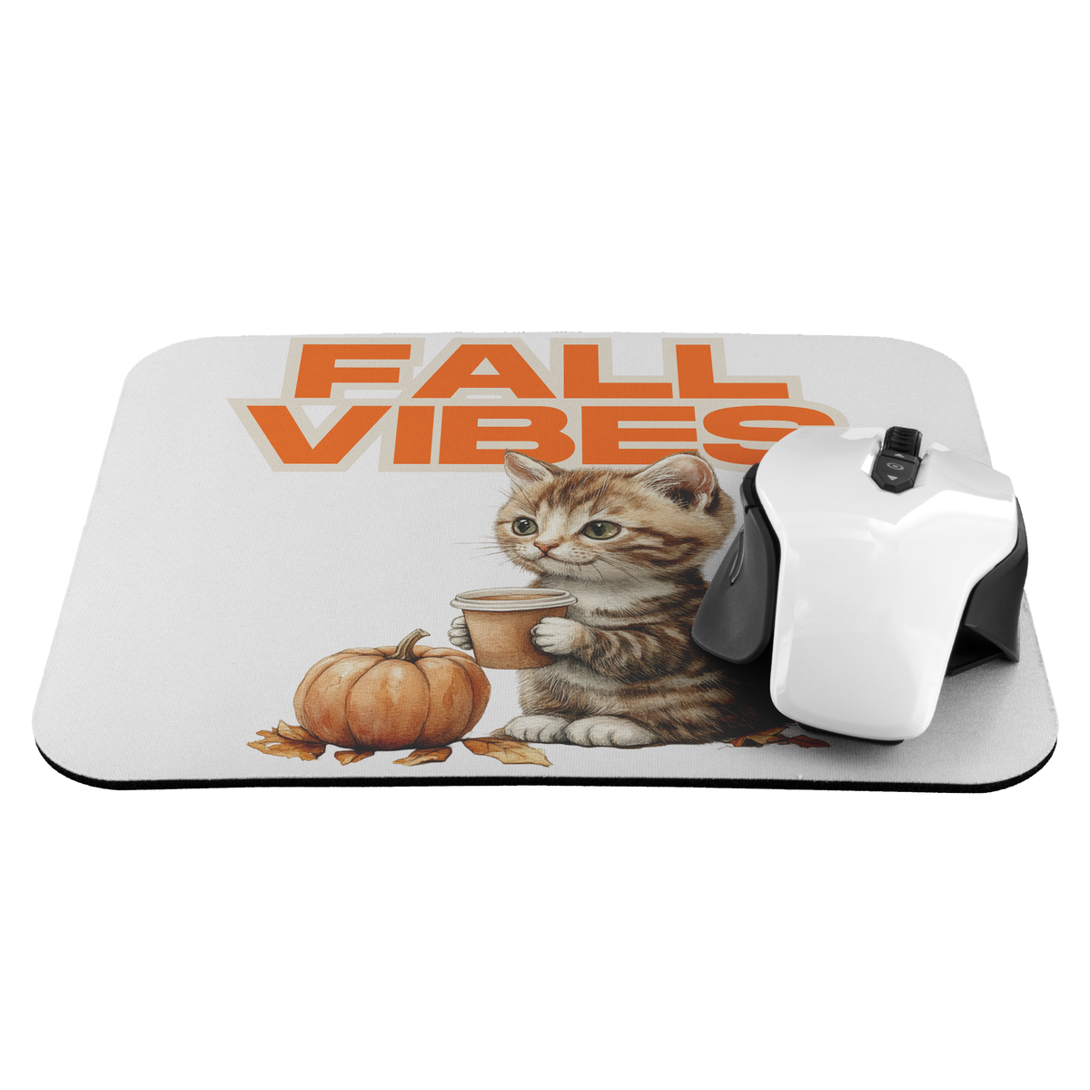 Fall Vibes Cat Mousepad